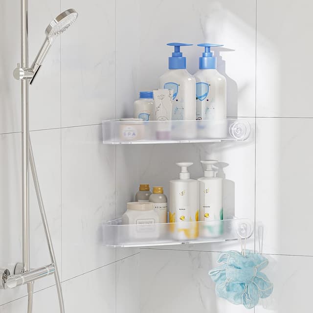 Detalle de Sotfamily Estantería Ducha Sin Taladro con Ganchos