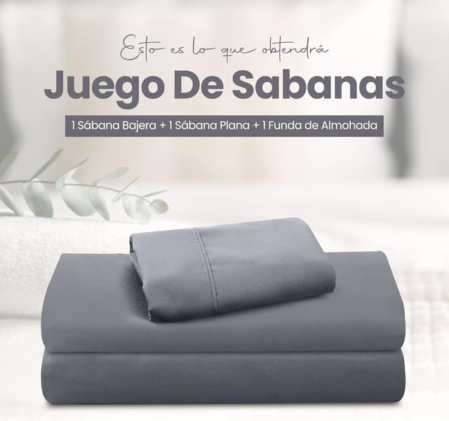 Thumbnail 2 de Utopia Bedding Sábanas 3 piezas 150 Gris