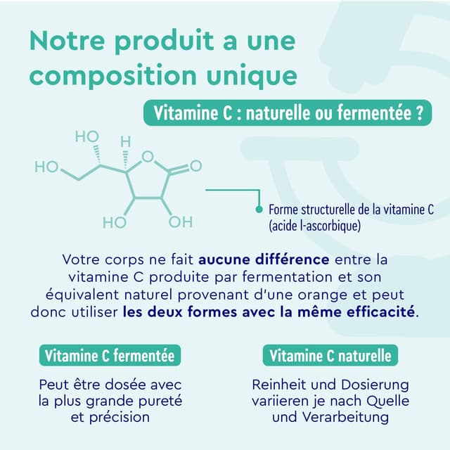 Detalle 2 de Vitamine C 1000 mg en comprimés (120 comprimés) — acide ascorbique pur, cure de 4 mois
