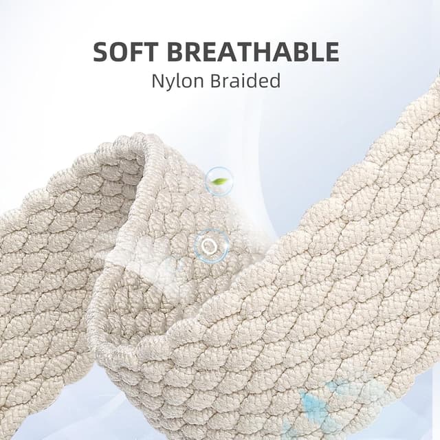 Detalle de Oielai Braided Strap for Apple Watch (40/41/42/44/45/46/49mm) – Adjustable Magnetic Nylon Band