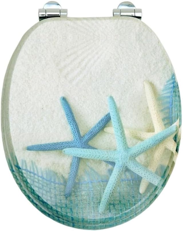 Detalle de SAINOS WC Sitz mit Absenkautomatik aus Holz (MDF) – Toilettendeckel mit Soft-Close