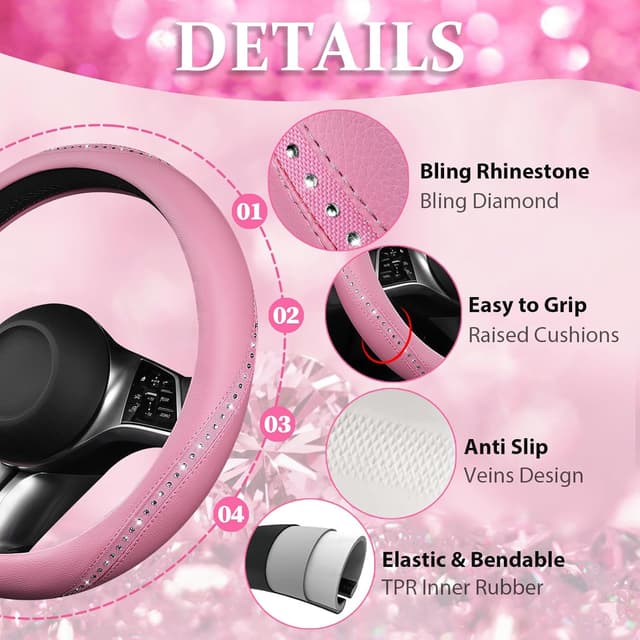 Detalle 2 de CAR PASS Bling Diamond Steering 14.5 in