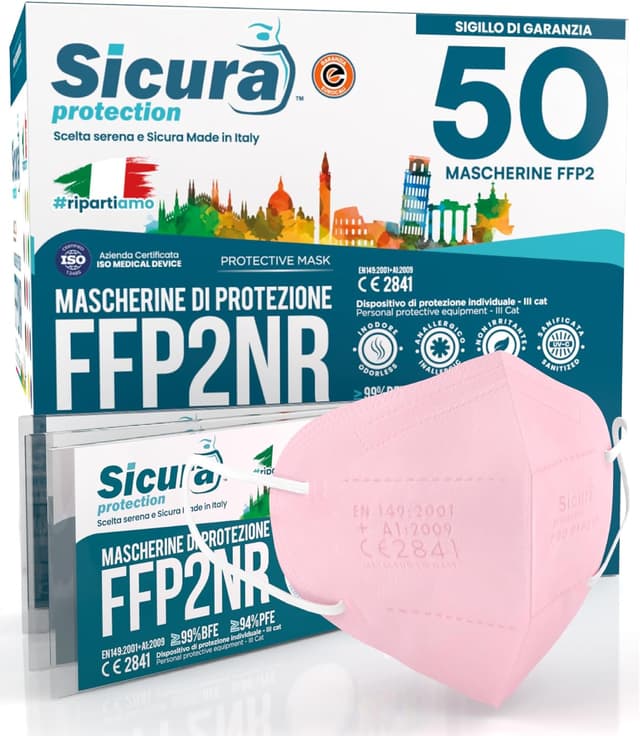 Detalle de Mascherine FFP2 Colorate ROSA 50 pezzi