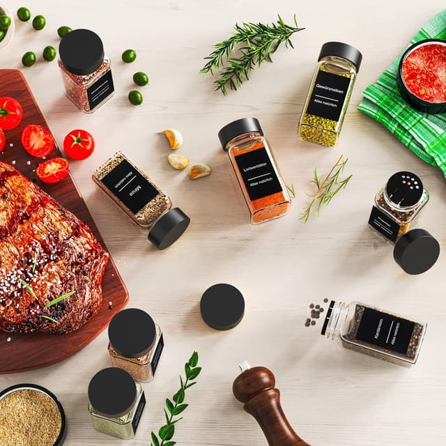 Detalle 1 de DIFULI Gewürzgläser Set mit 24 Gläsern