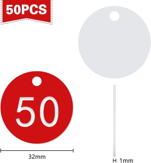 Thumbnail 1 de OFFCUP Portachiavi Numerati 50 Etichette Rosso