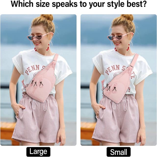 Detalle de Hanke cross body sling bag for women – travel, hiking and everyday shoulder bag with organised pockets