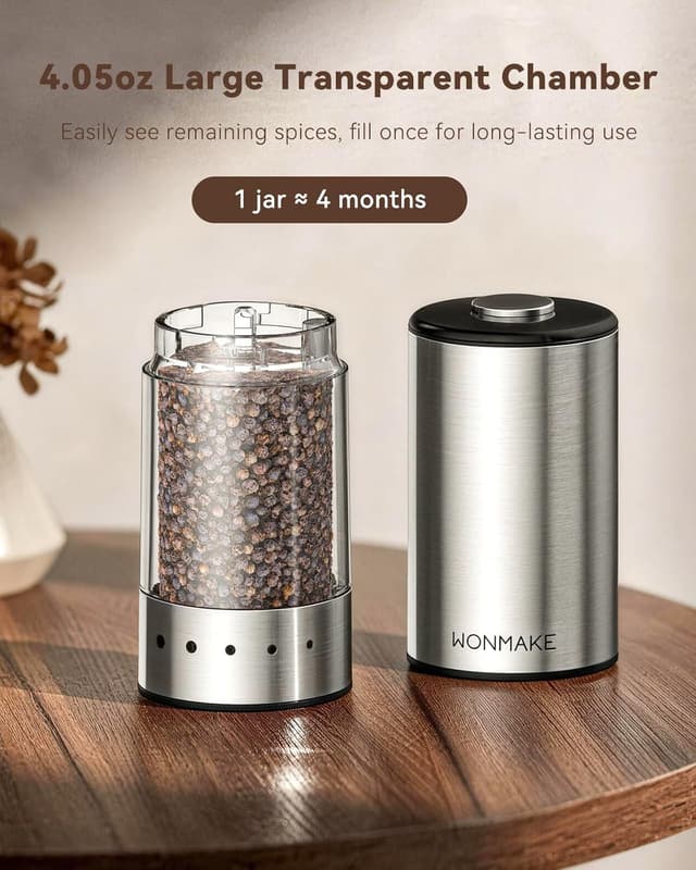 Thumbnail 6 de Electric Salt and Pepper Grinder Set (Type-C Rechargeable) with LED Battery Level Display