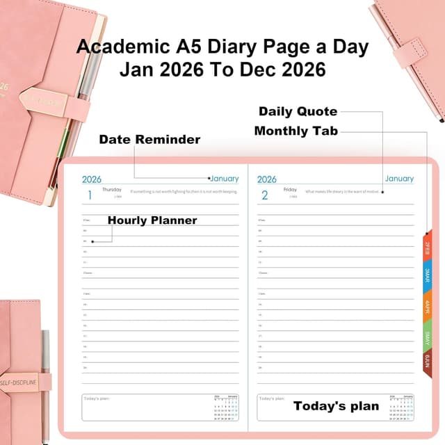 Detalle 1 de Mljtoyo A5 Diary 2026 daily planner