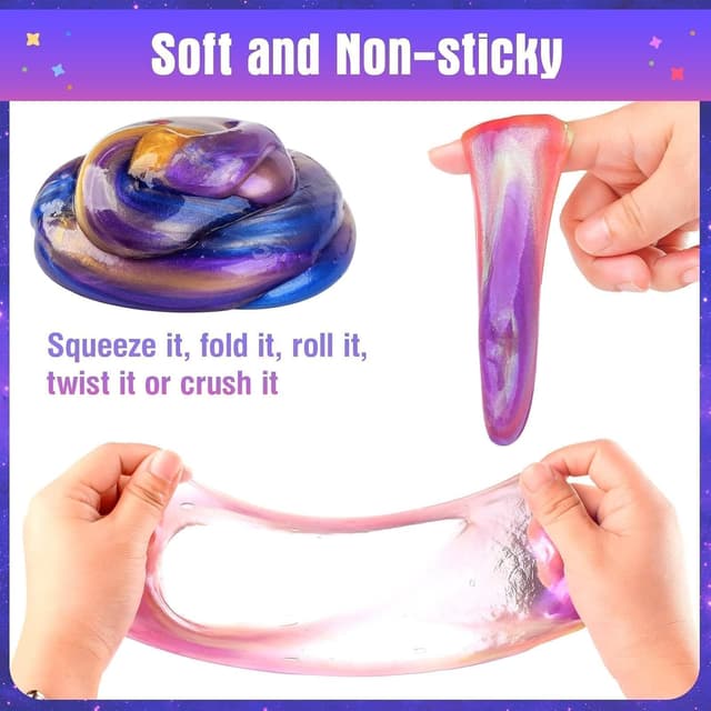Detalle 2 de 48 Pack Fluffy Galaxy Slime kit — party favours for kids