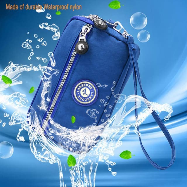 Thumbnail 6 de LassZone 3-Compartment Nylon Wristlet Wallet Clutch for Mobile Phone, Cards and Cash