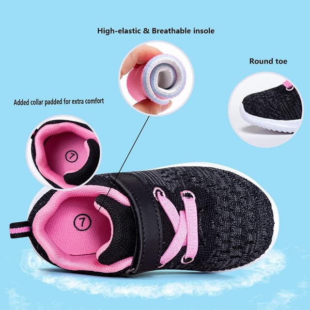 Detalle de COODO Toddler/Little Kid Running Sneakers with Hook-and-Loop Closure
