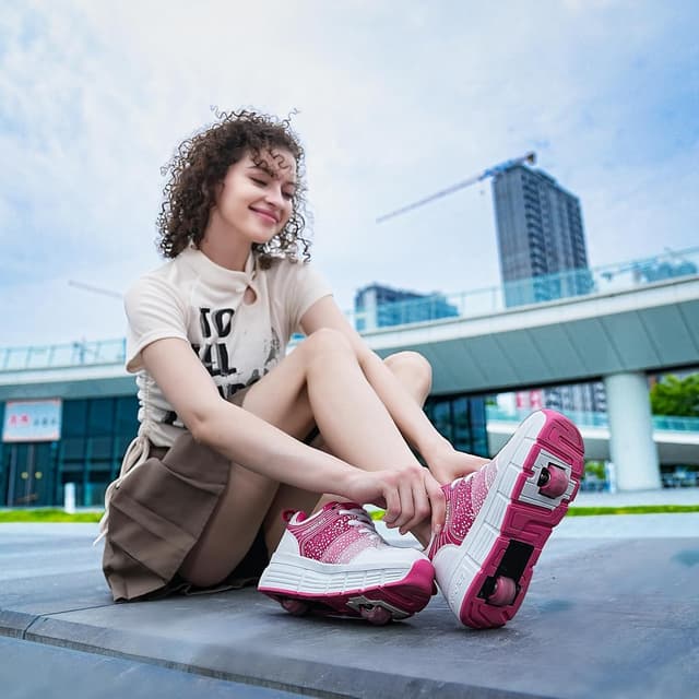 Detalle de HOVERKICKES LED Roller Skate Shoes for Kids with Detachable Wheels (Rechargeable, Light-Up)