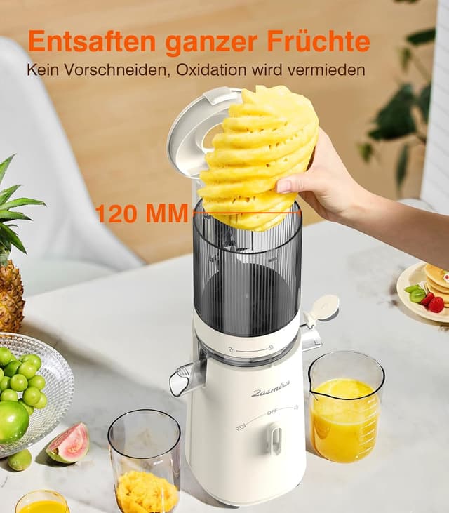 Detalle 2 de Zasmira Slow Juicer 120mm Einfüllschacht 1,5 L