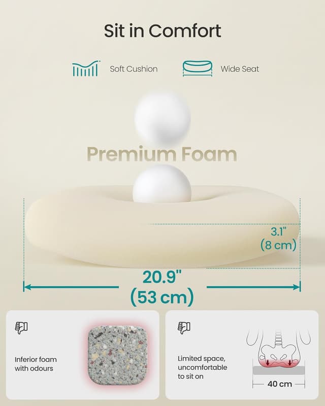 Detalle de SONGMICS Office Chair OBN37BKUK with mesh back, adjustable lumbar support and flip-up armrests