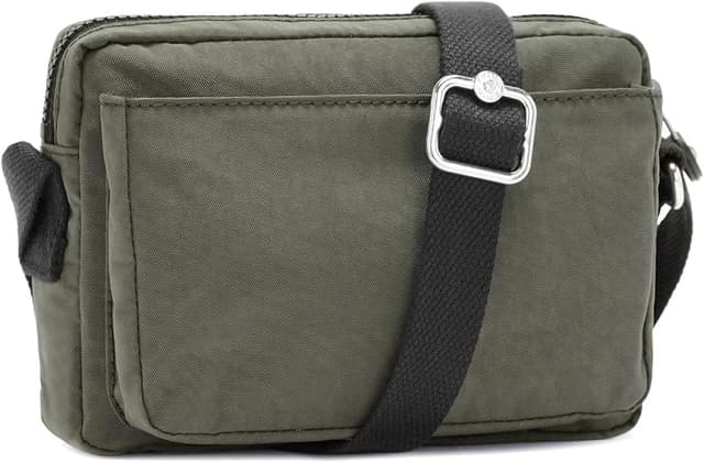 Detalle 2 de Kipling Abanu 💼 Bandolera Pequeña Verde Moss