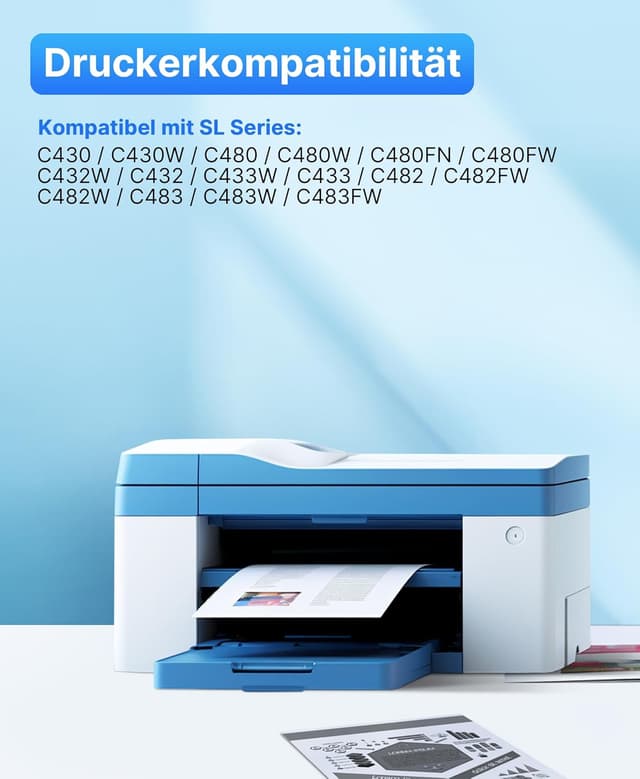 Detalle de SODFACE CLT-P404C 404S Toner-4er-Pack kompatibel mit Samsung Xpress C480/C430 – Schwarz/Cyan/Gelb/Magenta