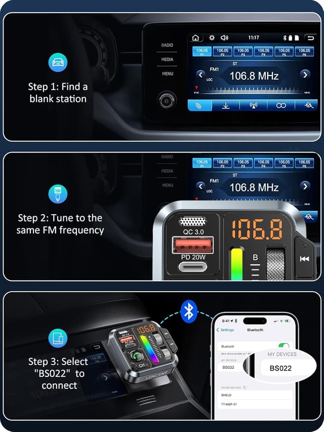 Thumbnail 6 de LENCENT Transmisor FM Bluetooth 5.3 20W