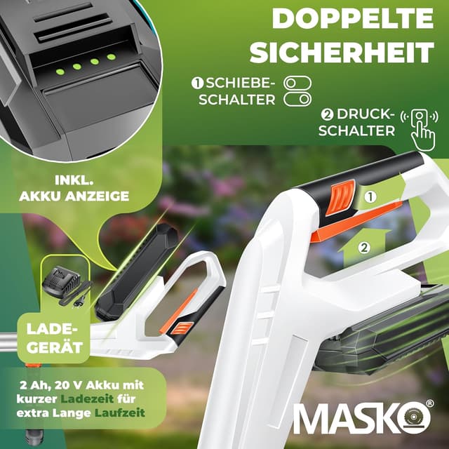Thumbnail 4 de MASKO® Cortadora de césped inalámbrica 20 V y desbrozadora 🌿