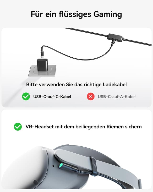 Detalle 2 de INIU Link Kabel 5 m USB‑C VR‑Datenkabel für Quest/PC