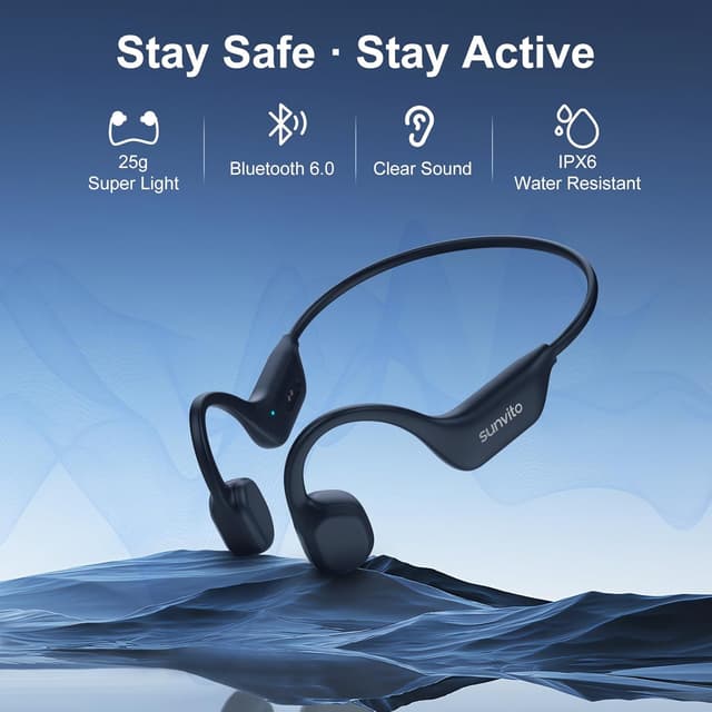Detalle de Sunvito Bone Conduction Headphones Bluetooth 6.0
