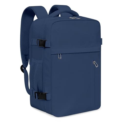Detalle de KIRFEIHT mochila de cabina para avión 40x20x25 cm (20L) con puerto USB y zona para portátil – Azul