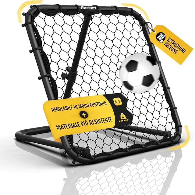 Detalle de Racetex Rimbalzo per calcio per bambini regolabile senza livello – rebounder con rete per allenare tiri, passaggi e ricezioni