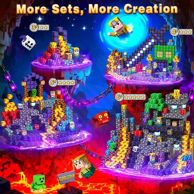 Detalle de COOLJOYA Costruzioni Magnetiche per Bambini da 150 pezzi, giochi Montessori per 3-10 anni