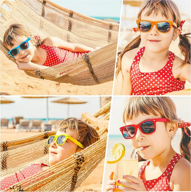 Detalle 2 de INNOCHEER Kids Party Sunglasses (24-Pack) with UV400 Protection in Neon Assorted Colors