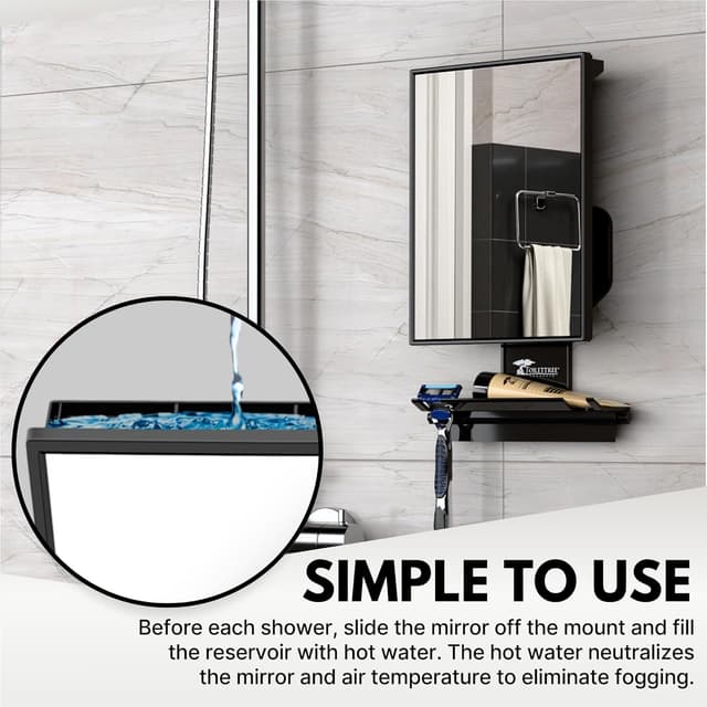 Detalle 2 de ToiletTree Fogless Shower Mirror adjustable shaving mirror