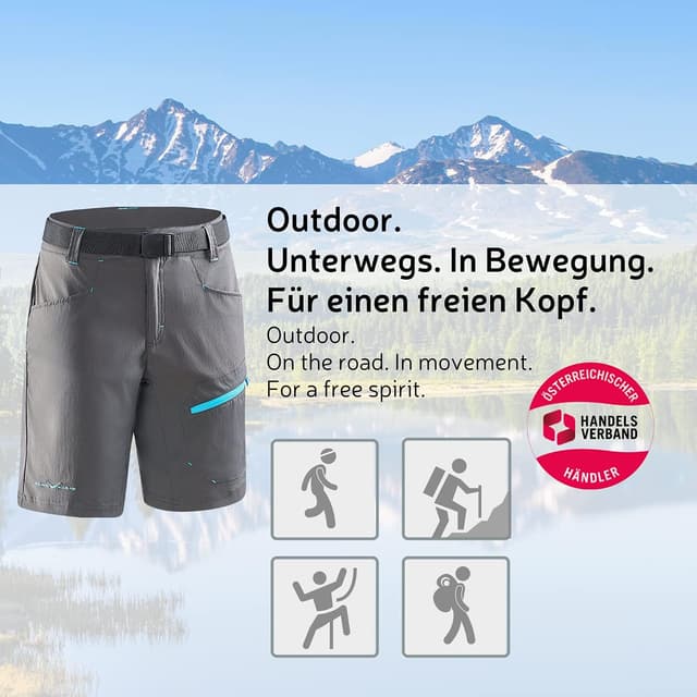 Detalle 2 de Pantaloncini da trekking da donna Black Crevice (Black Crevice - Pantaloncini da Trekking, da Donna)