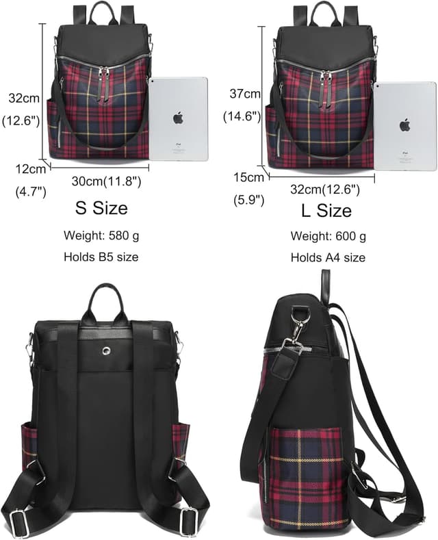 Detalle 2 de zhongningyifeng Women Backpack Purse (Waterproof Nylon) – Lightweight fashion rucksack for daily travel