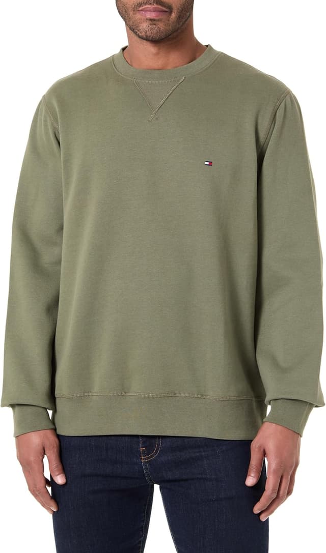Detalle de Tommy Hilfiger Uomo Felpa Seasonal Fleece con scollo rotondo