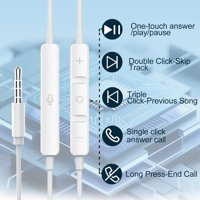 Detalle de XINSHIKEJI 2er-Set In-Ear-Kopfhörer mit 3,5-mm-Klinke und Mikrofon (Kabel, Fernbedienung)