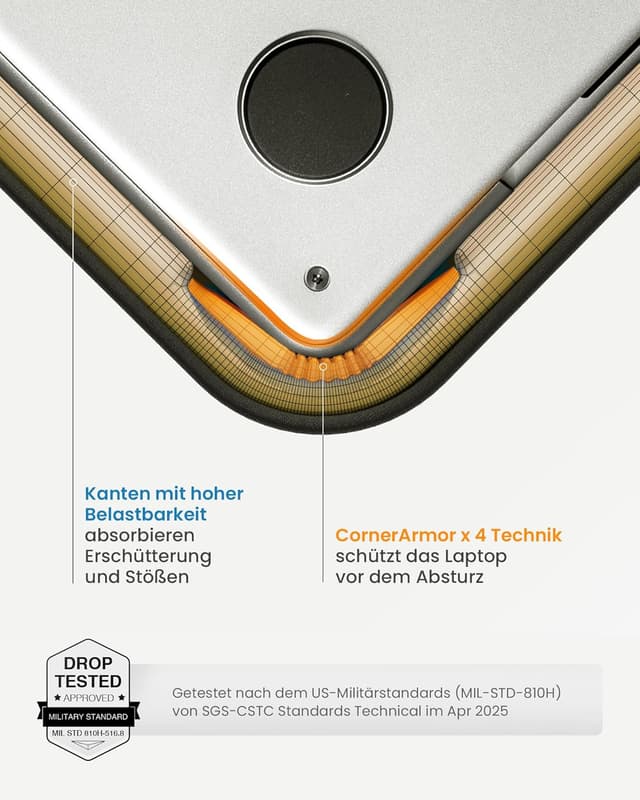 Detalle de tomtoc Terra-A27 gesteppte Laptop-Tasche für 15 Zoll (u. a. MacBook Air 15, Surface Laptop 7/6/5/4)