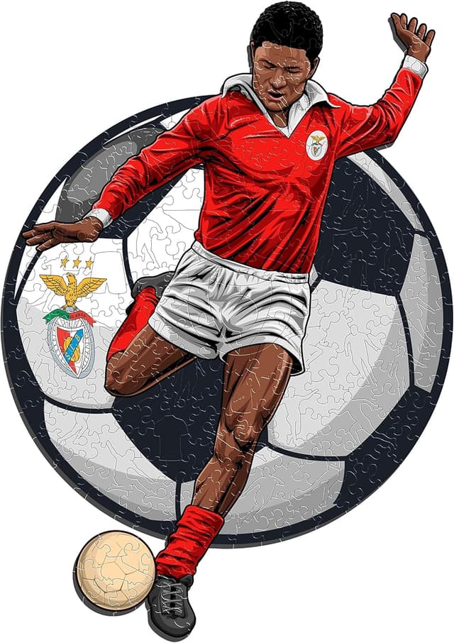 Detalle de Iconic Puzzles – Benfica & Eusebio, puzzle en bois sous licence officielle (270 pièces, taille M)