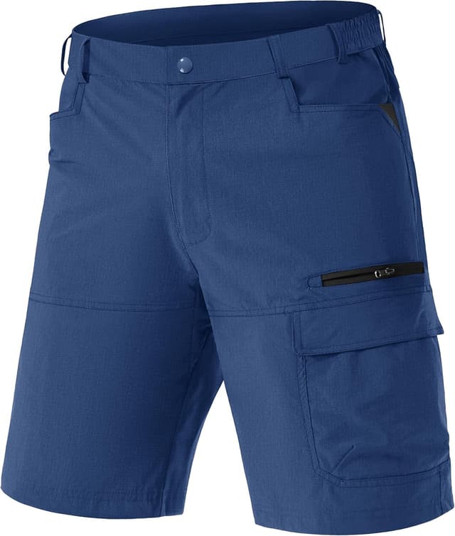 Detalle de TACVASEN men’s cargo shorts with quick-dry fabric, zip pockets and elasticated waistband