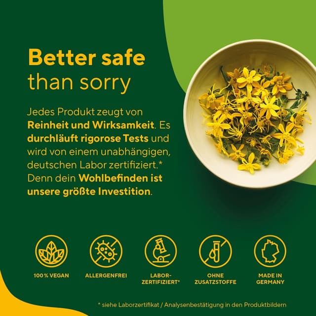 Detalle de Johanniskraut Kapseln hochdosiert (TRUE NATURE) – 240 Kapseln für ca. 8 Monate