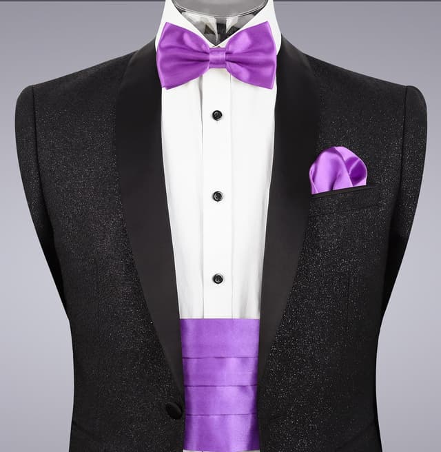 Detalle 2 de Alizeal Solid pre-tied bow tie set 10cm