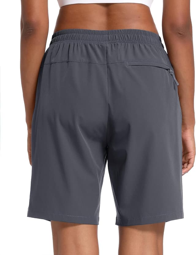 Detalle de MAGCOMSEN Women’s Lightweight Hiking Shorts (8") with Quick-Dry, Water-Resistant Finish & 3 Zipper Pockets