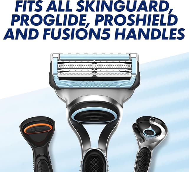 Detalle de Gillette SkinGuard Sensitive Razor for Men with SkinGuard protection and 10 blade refills