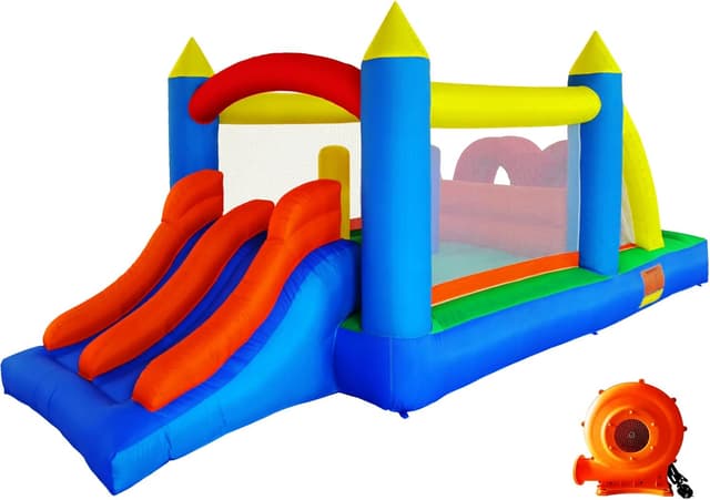 Detalle de Ballsea Structure gonflable Grand Château avec souffleur (488 x 240 x 190 cm)