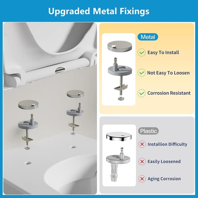 Detalle 2 de YEAUPE PRO Abattant WC universel forme O blanc avec frein de chute et softclose, capacité jusqu’à 150 kg