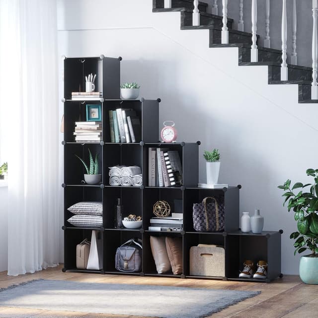 Detalle 2 de C&AHOME Organizzatore 16 cubi 48,4"×12,4"×48,4" Nero