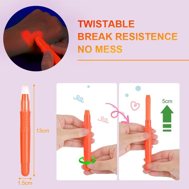 Thumbnail 4 de URAQT Body Paint Neon 8 colori trucco 🎨