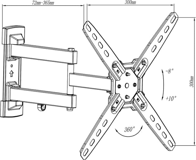 Detalle de my wall schwenkbare TV Wandhalterung HF12L (VESA 75–300) – universell mit variablem Wandabstand