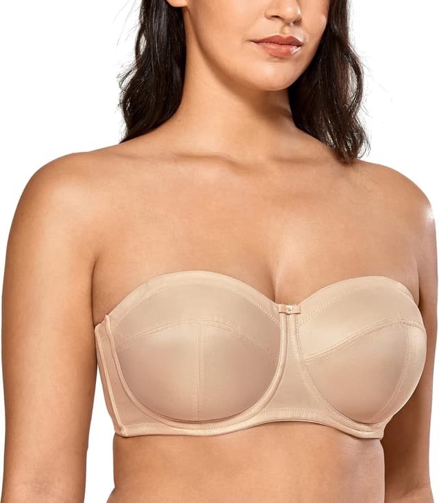 Detalle de DELIMIRA Femme soutien-gorge grande taille à bretelles amovibles, armature et anti-glisse