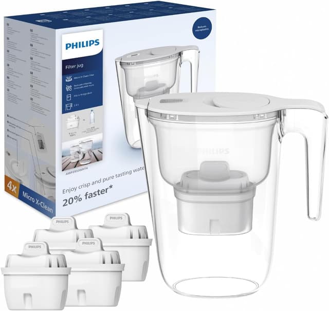 Detalle 2 de Philips Water Filter Jug +4 Taste+ and Replacement Filter Cartridges (Electronic timer, 2.6 litres)