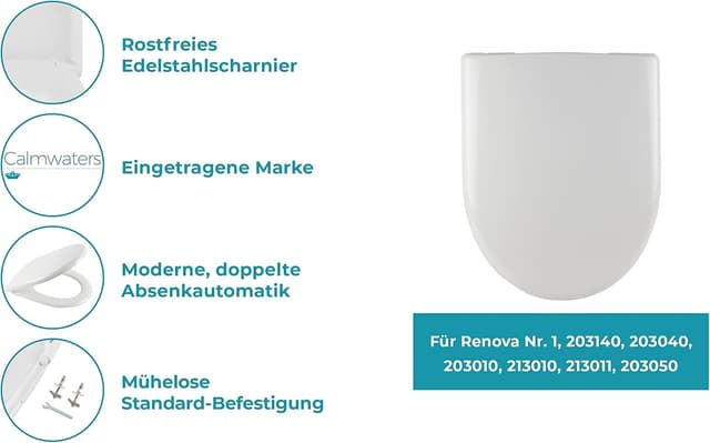 Detalle de Calmwaters Antibakterieller WC Sitz 250 kg đźš˝