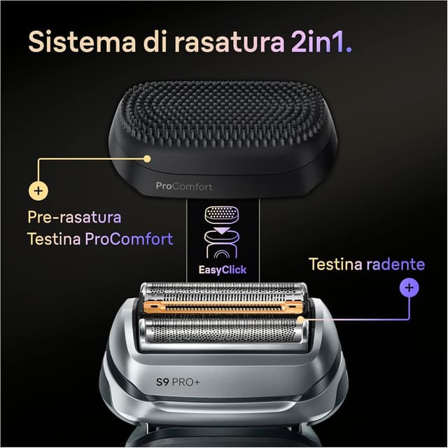 Detalle de Braun Serie 9 Pro + Stazione SmartCare 6in1 (Serie 9690cc) rasoio barba Wet&Dry 60 min, nero