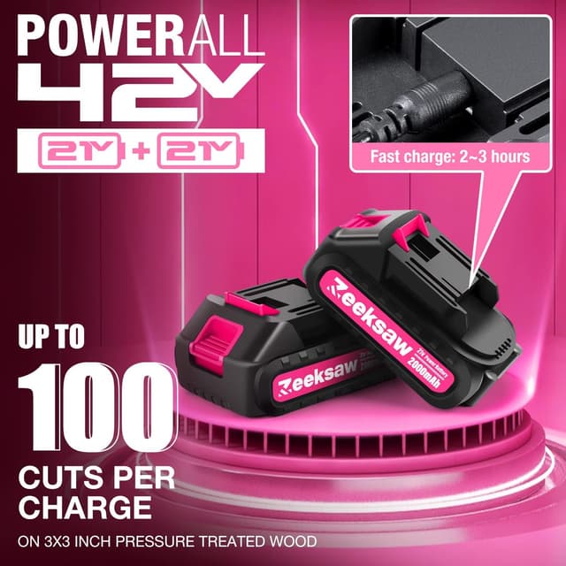 Thumbnail 3 de Mini Cordless Chainsaw 6 Inch, 2x2.0Ah Batteries